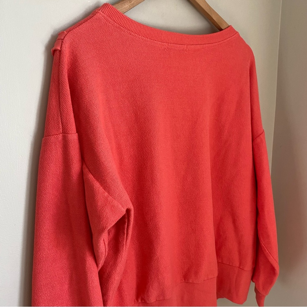 Caposhie iTALiCiSe Sweatshirt with Statement Sleeves and Raw Hem Boho - Picture 8 of 11